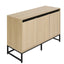 Engraved 3-door side panel with LED, self-service cabinet storage cabinet, modern coffee bar cabinet with adjustable shelf - Korvel