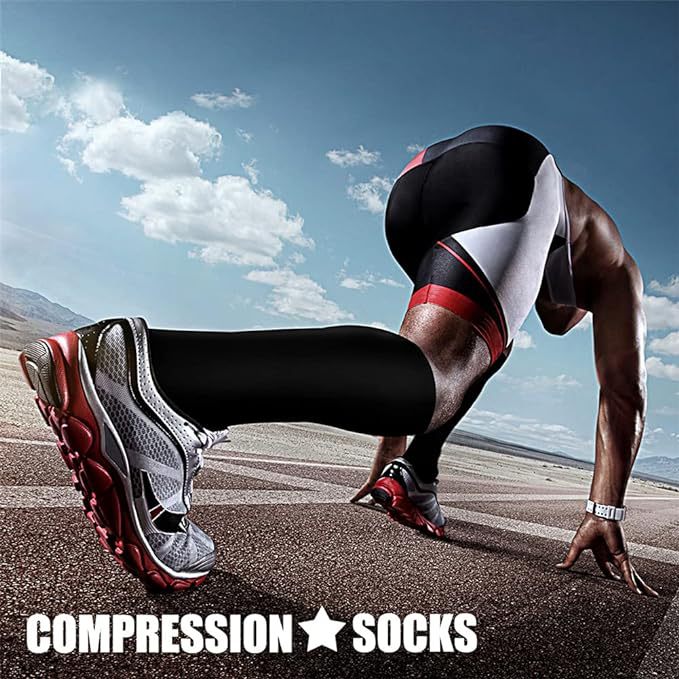 Sports pressure socks long tube socks calf socks compression socks skipping rope elastic cycling socks - Korvel