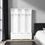 Large storage hall tree with bench, multifunctional storage platform, luxury clothes hanger equipped with 6 gold hooks - Korvel