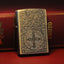 Retro Windproof Kerosene Lighter with Bronze Relief Design