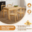 TOPMAX 65 "5-piece set with wheels, expandable dining table set, 17.7" pull-out side table and small dining chairs, natural - Korvel