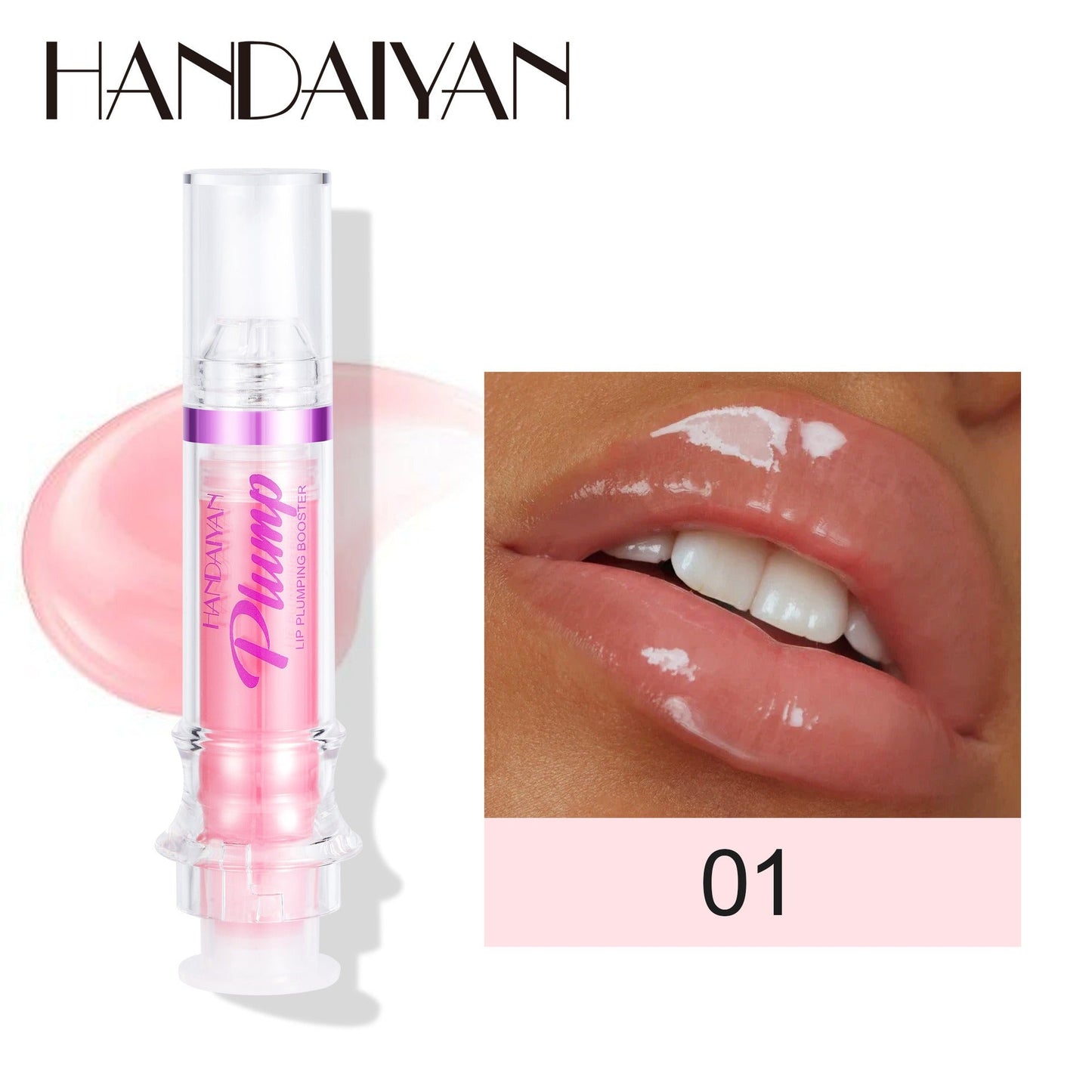 HANDAIYAN PLUMP & POUT Lip Plumping Booster Gloss, High Shine for Plumper Looking Lips,Extreme Shine Crystal Volume Lip Oil - Korvel