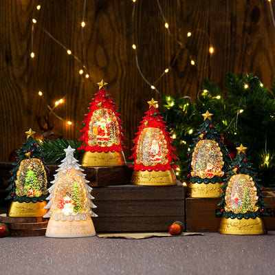 Christmas gifts, painted Christmas trees, glowing candles, oil lamps, children's small gifts, wind lamps, bar table decorations, ornaments - Korvel
