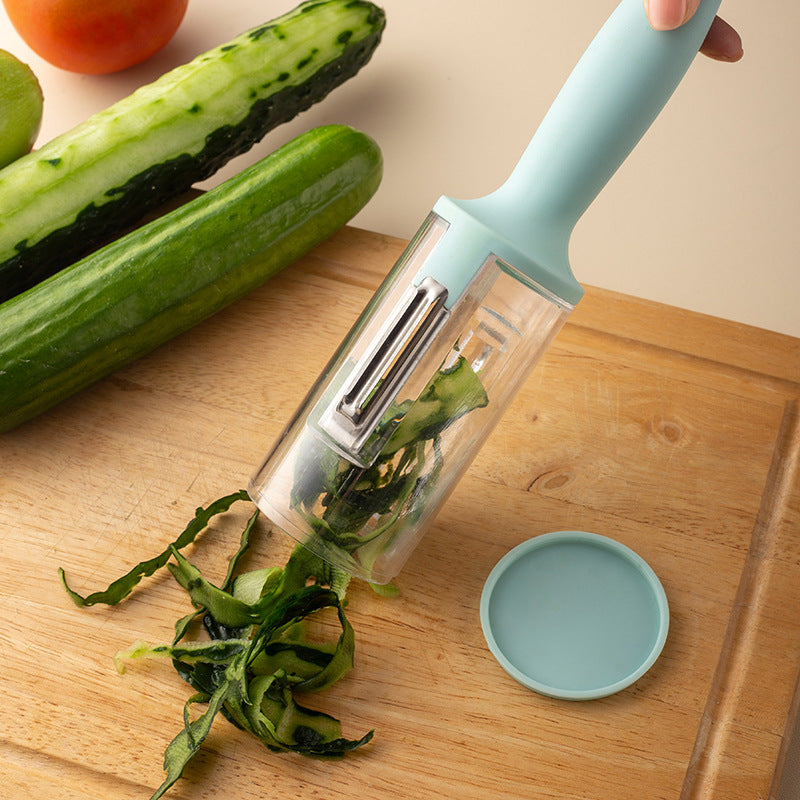 Éplucheur multifonctionnel avec boîte de rangement pour une cuisine sans effort