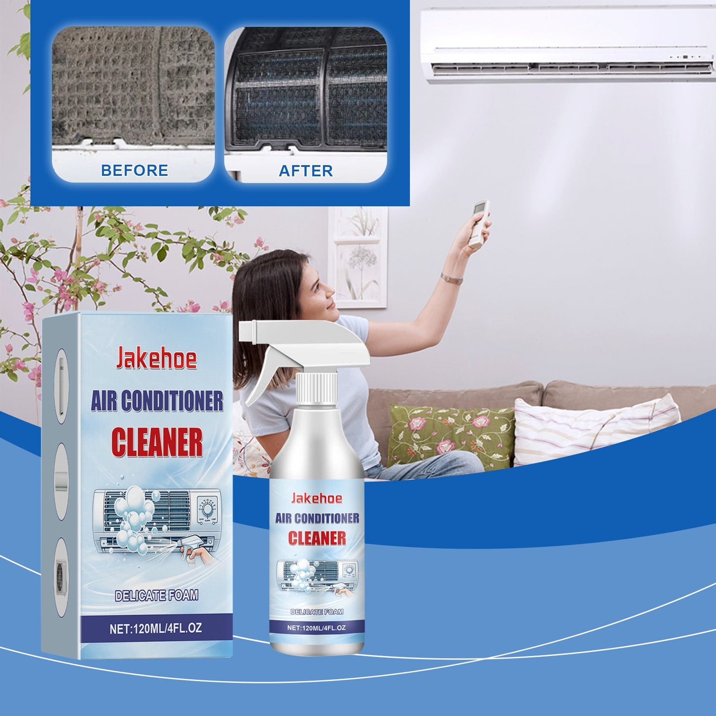 Air Conditioner Cleaner, Household Hanging Cabinet Air Conditioner Decontamination Deodorization Bubble Decontamination Stain Spray - Korvel