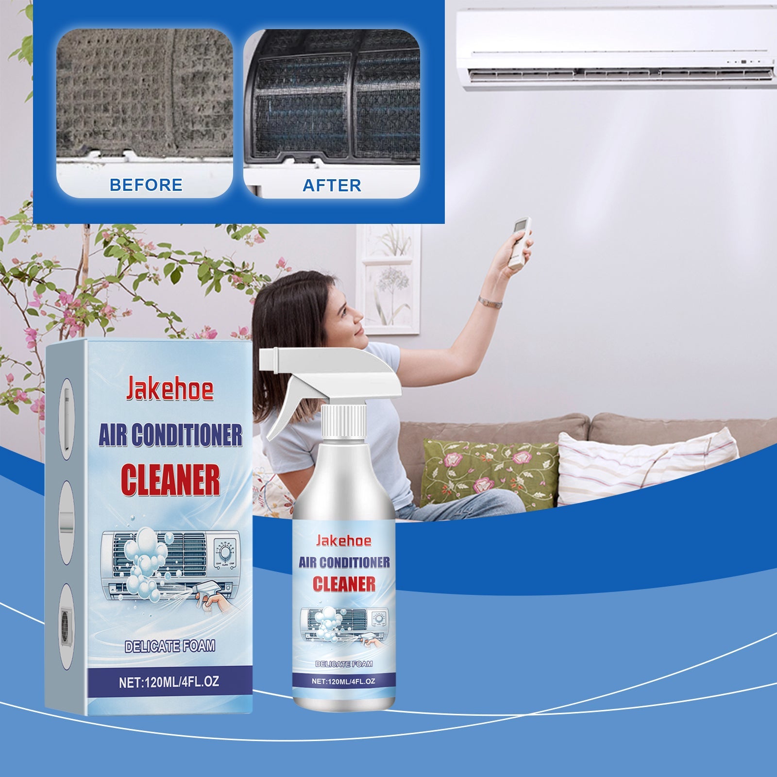 Air Conditioner Cleaner, Household Hanging Cabinet Air Conditioner Decontamination Deodorization Bubble Decontamination Stain Spray - Korvel