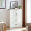 Commode 5 Tiroirs Élégante Ferme en Blanc