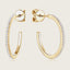 Boucles d'oreilles C-Hoop en argent sterling 925 avec moissanite incrusté