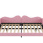 Lit de jour rembourré de taille normale en rose avec dossier en forme de nuage