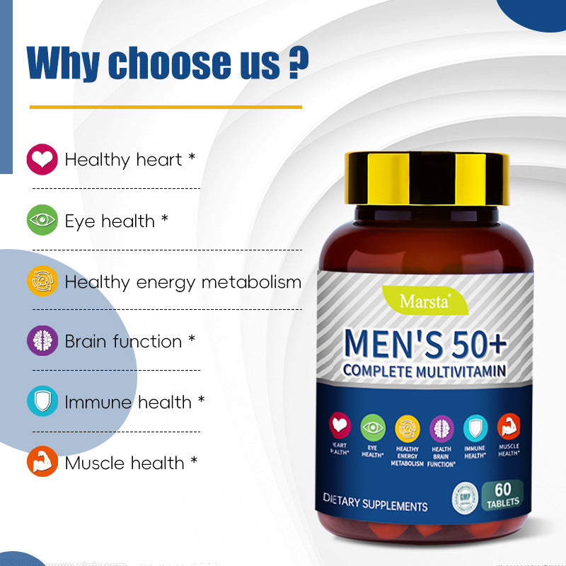 Tabletas multivitamínicas completas para hombres mayores de 50 años