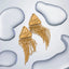 Triangular relief devil's eye design with tassel titanium steel earrings - Korvel