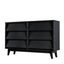 6 Drawer Double Dresser Features Vintage-style and Bevel Design - Korvel