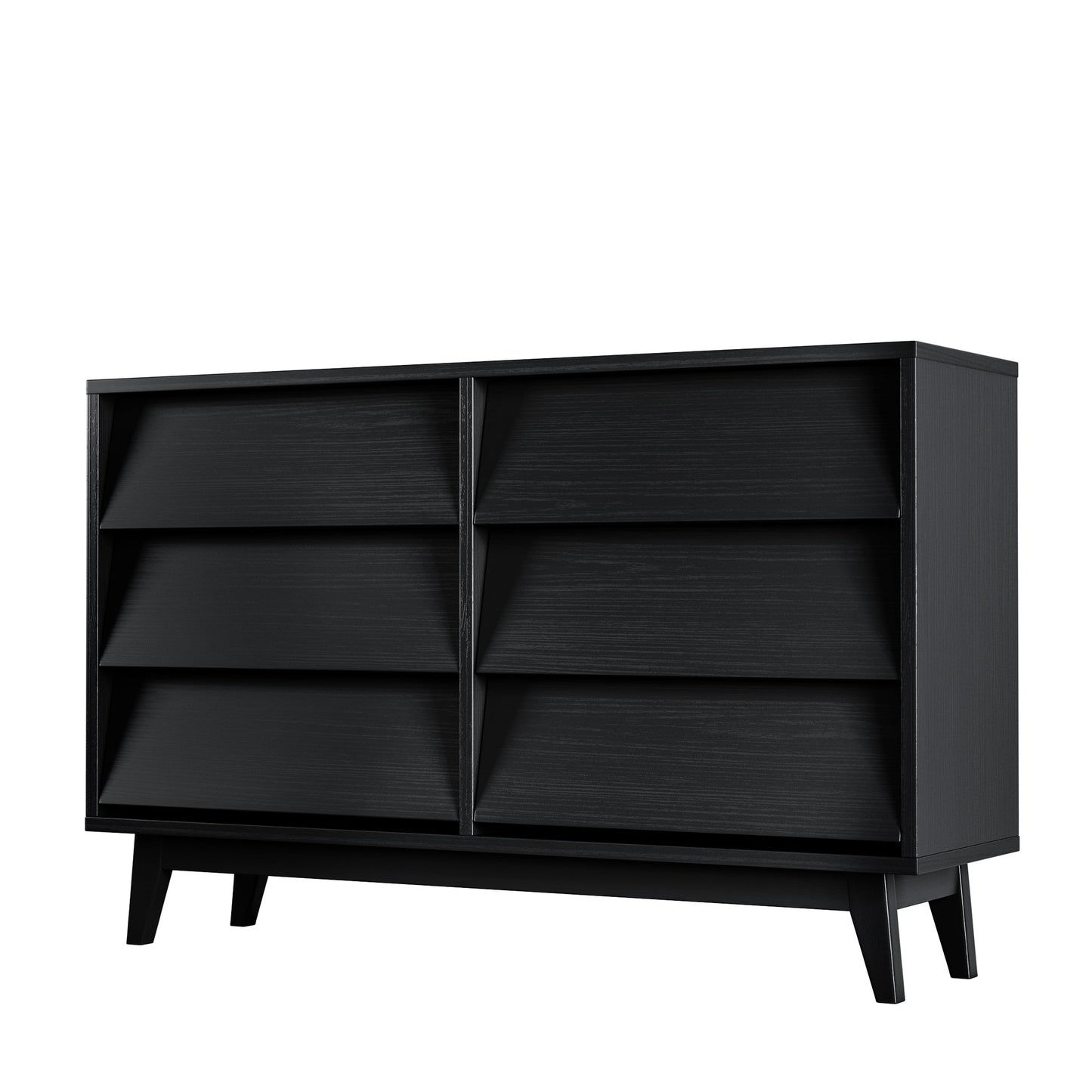 6 Drawer Double Dresser Features Vintage-style and Bevel Design - Korvel