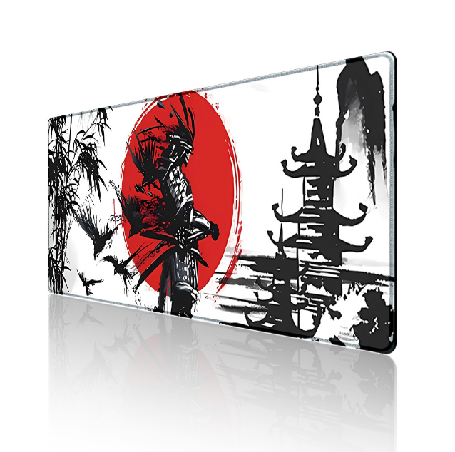 Samurai Warrior Mouse Pad Gamer Computer Accessories Keyboard Table Mat Black Mousepad Company Gaming Laptop Desk Accessory Pc - Korvel