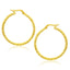 14k Yellow Gold Textured Round Hoop Earrings