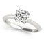 Bague de fiançailles en diamant solitaire en or blanc 14 carats avec double griffes