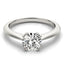 Bague de fiançailles en diamant solitaire en or blanc 14 carats avec double griffes