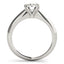 Bague de fiançailles en diamant solitaire en or blanc 14 carats avec double griffes