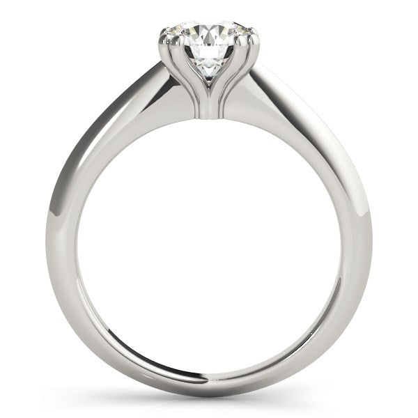 Bague de fiançailles en diamant solitaire en or blanc 14 carats avec double griffes