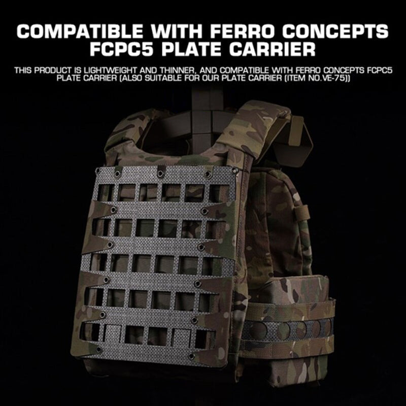 Lightweight MOLLE Back Panel for Tactical Vests