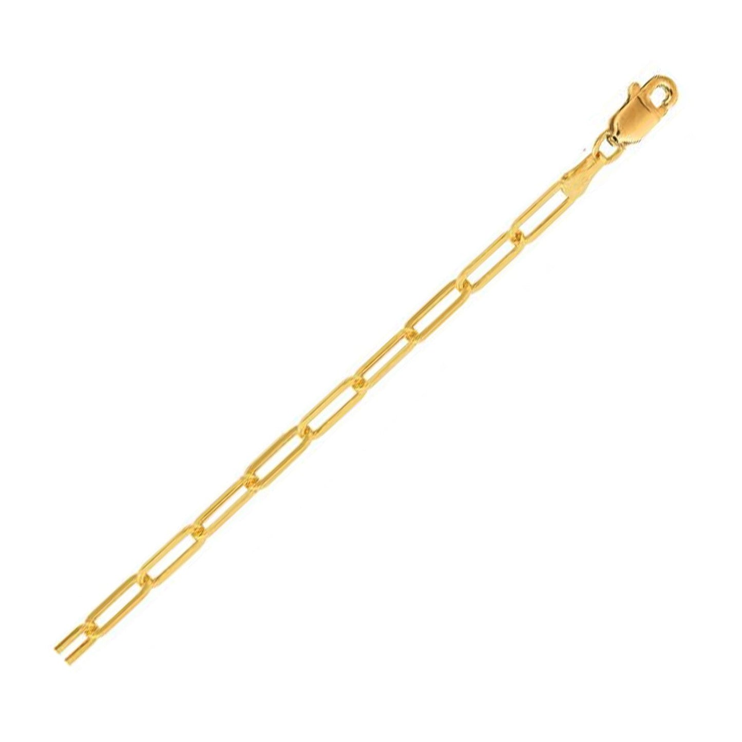 Tobillera de papel clip ligera de oro amarillo de 14 quilates - Diseño elegante