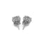 Boucles d'oreilles en or blanc 14 carats avec pierres CZ rondes de 8,0 mm
