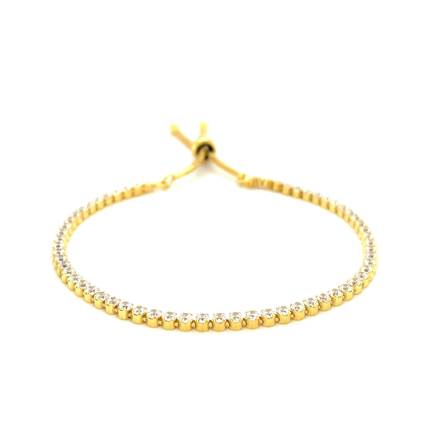 Pulsera Ajustable Estilo Tenis con Circonitas en Plata de Ley