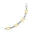 Pulsera de Oro de Dos Tonos de 14k con Enlaces Texturizados