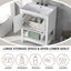 24" Bathroom Vanity Base Only, Soild Wood Frame, Bathroom Storage Cabinet with Doors and Open Shelf, White - Korvel
