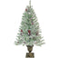 Pre-lit Xmas Tree Artificial Christmas 4-Piece Set,Garland, Wreath and Set of 2 Entrance Trees X-mas - Korvel