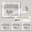 36 x 30 inch Medicine Cabinet with LED Vanity Mirror Anti-Fog  Recessed or Surface Mount Waterproof DimmableAluminum 3000K~6000K Lighted Double Door Bathroom Cabinet with Touch Switch - Korvel