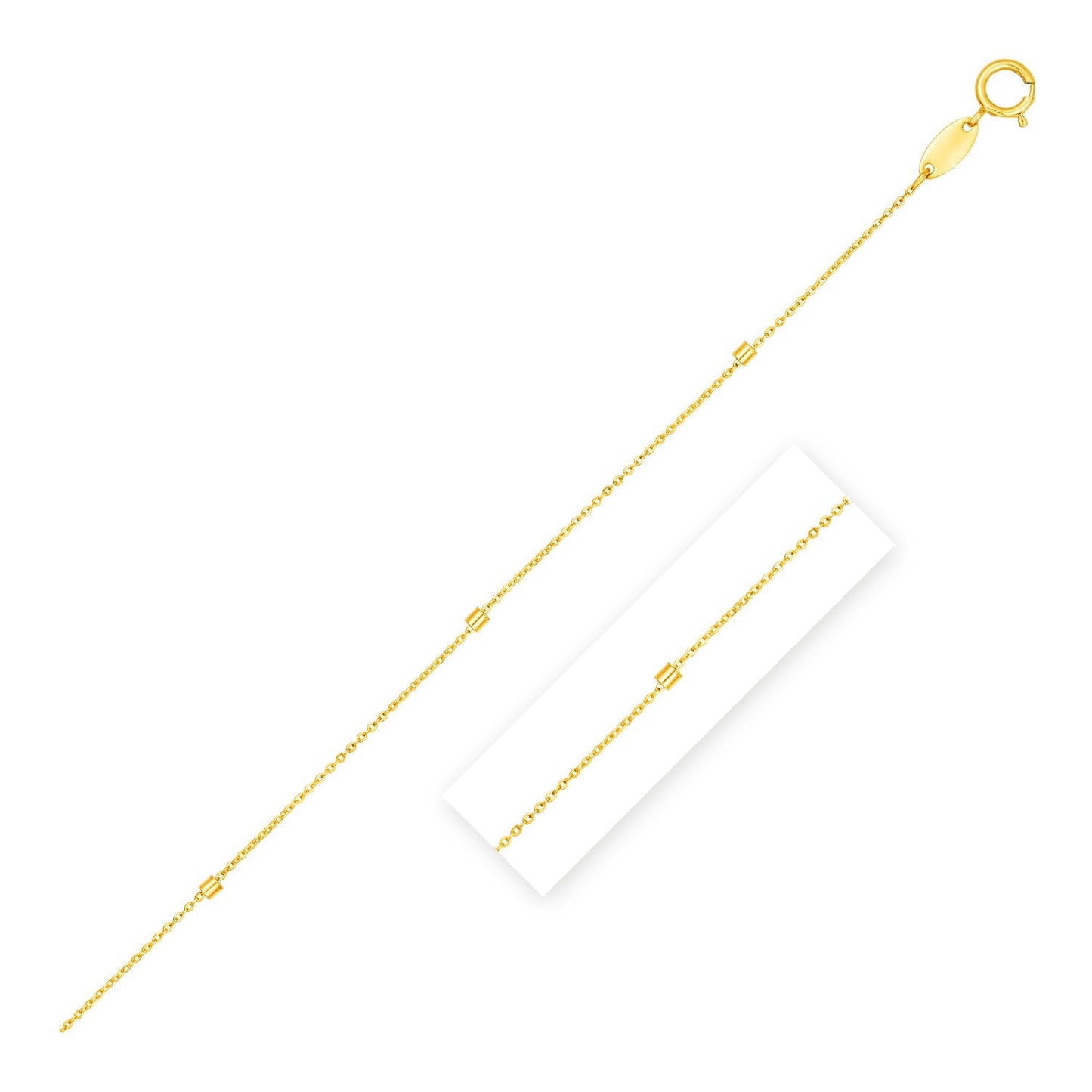 Cadena de Colgante con Enlaces de Perlas en Oro Amarillo de 14k