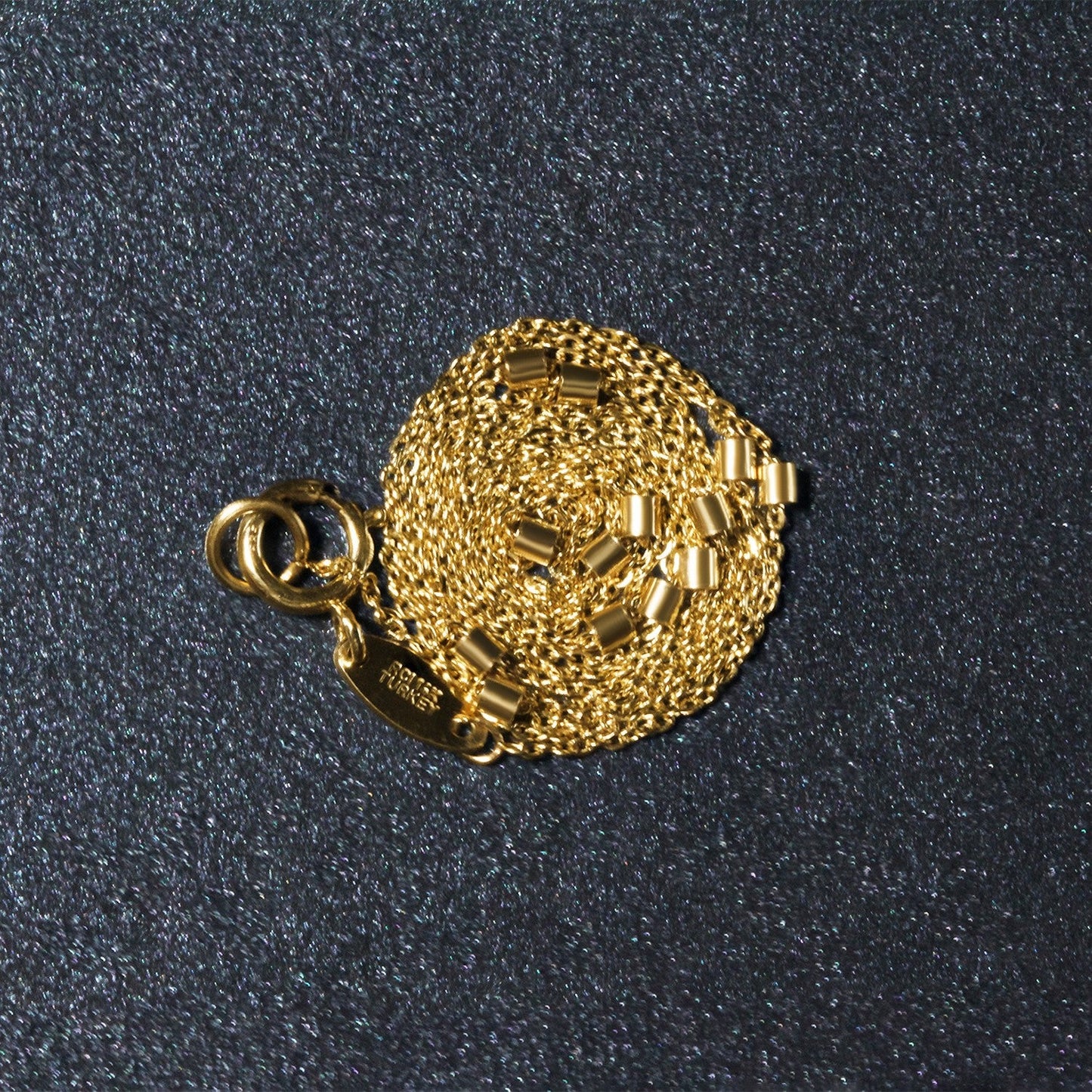 Cadena de Colgante con Enlaces de Perlas en Oro Amarillo de 14k
