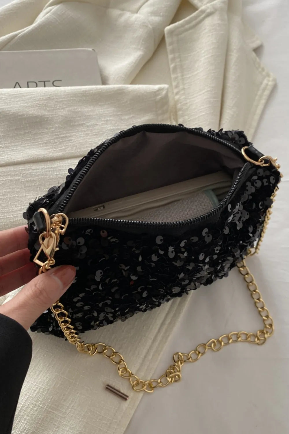 Sequin Removable Strap Shoulder Bag - Korvel