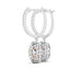 14k White and Rose Gold Drop Diamond Earrings with Halo Design