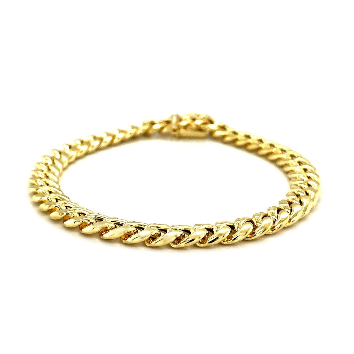 Bracelet Miami Cuban Semi-Solid en Or Jaune 10k - 7,20 mm