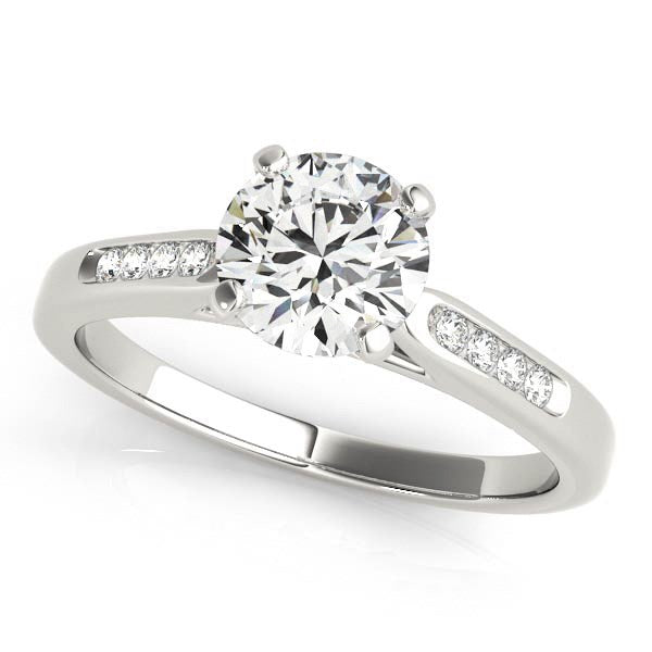 Bague de fiançailles en diamant à rangée unique en or blanc 14 carats