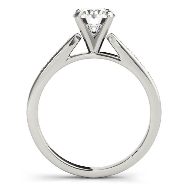 Bague de fiançailles en diamant à rangée unique en or blanc 14 carats