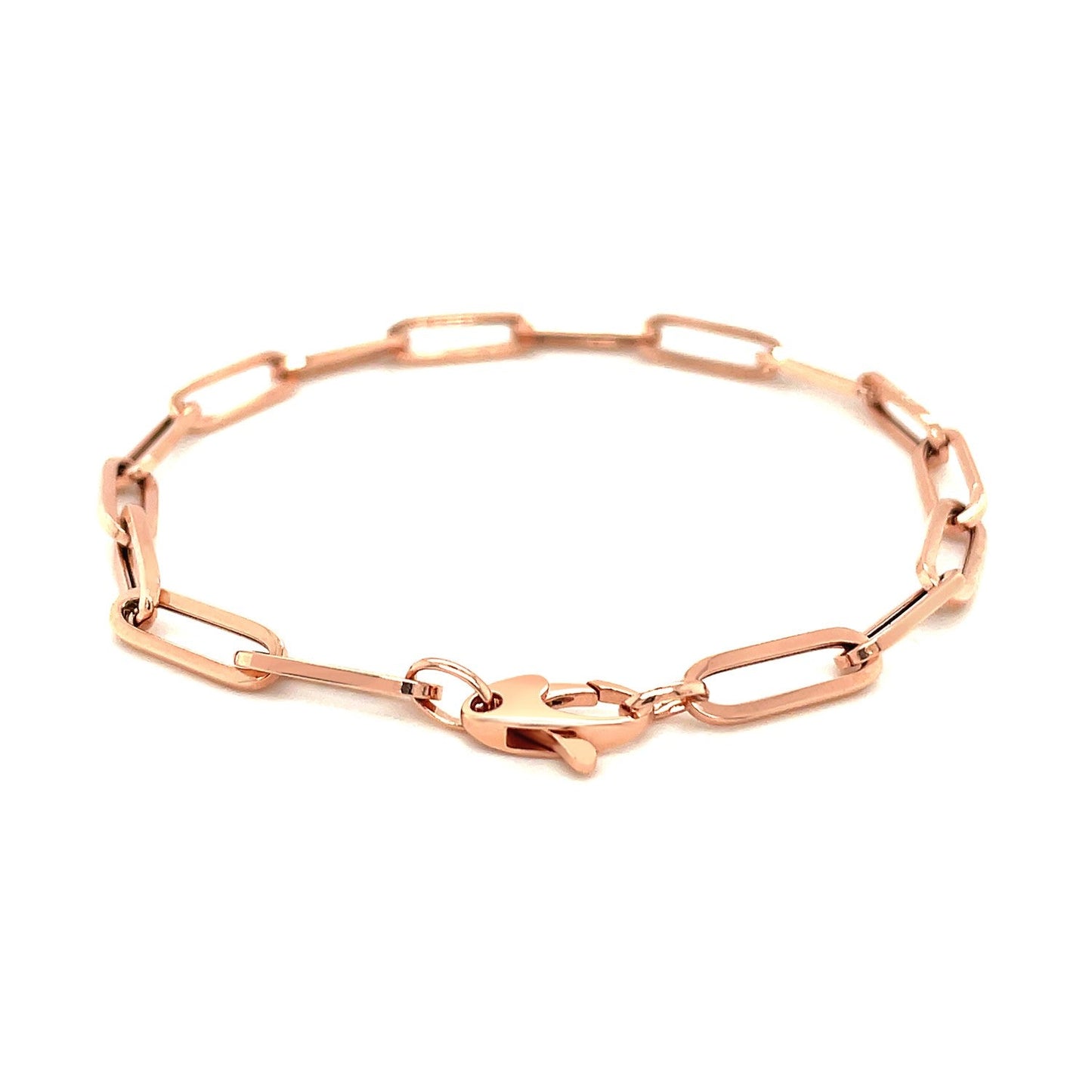Bracelet en chaîne en papier clip extra large en or rose 14K