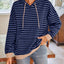Sudadera con capucha a rayas suelta y casual