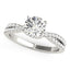 14k White Gold Fancy Prong Split Shank Diamond Engagement Ring