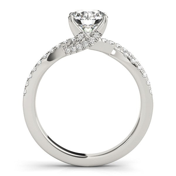 14k White Gold Fancy Prong Split Shank Diamond Engagement Ring