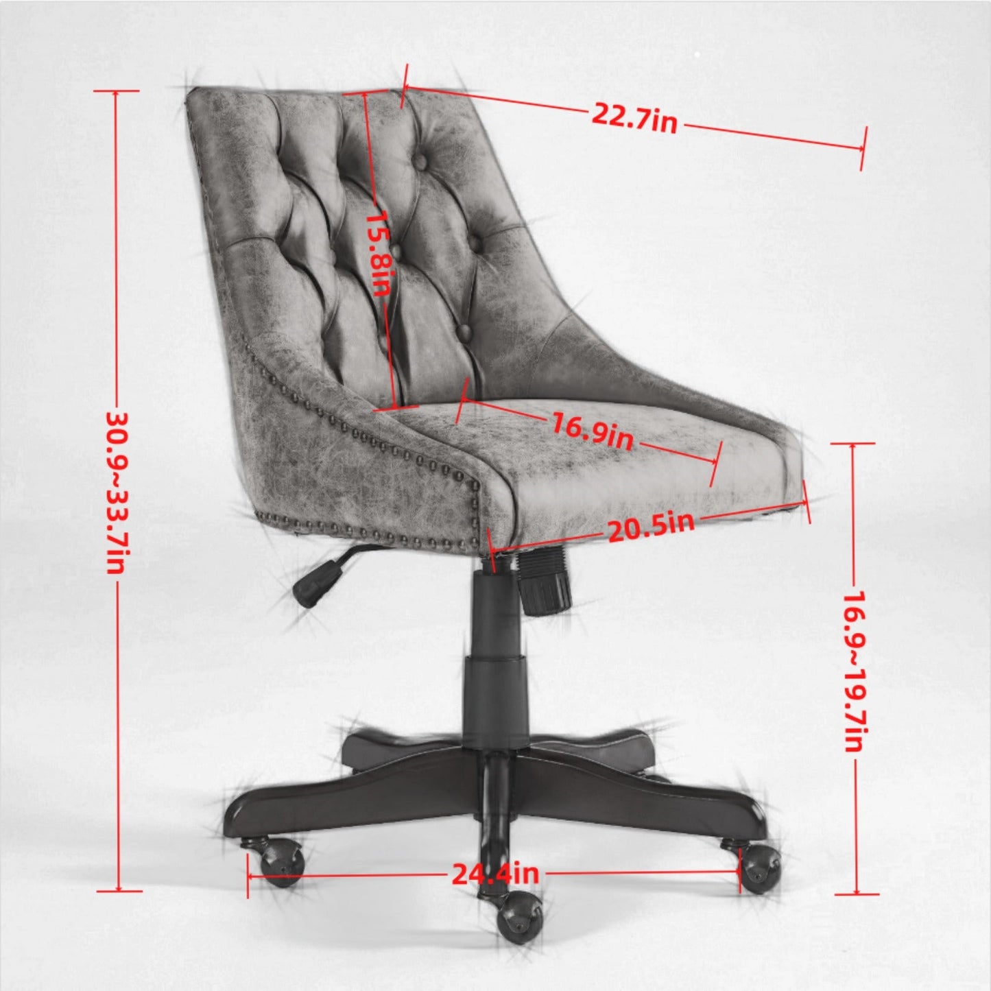 Silla de Oficina de Estilo Retro Medieval de Piel de Oveja - Marrón