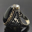 925 Thai Silver Black Zircon Plated Ring with Goose Egg Color Separation - Korvel