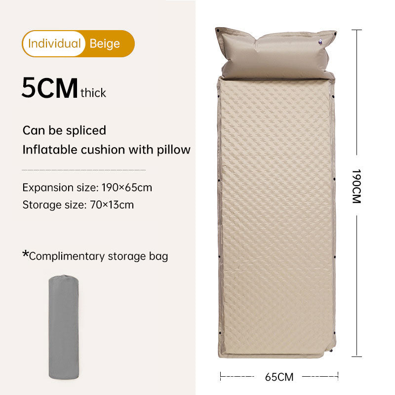 Product camouflage Can Be Spliced Self Inflating Cushion Air Mattress Camping Mat With Pillow - Korvel