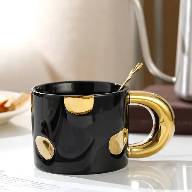 Mug en céramique électroplaqué élégant pour café et jus