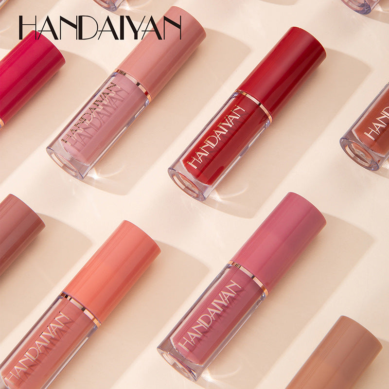 HANDAIYAN 12 Color Liquid Lipstick Set - Matte & Pearlescent