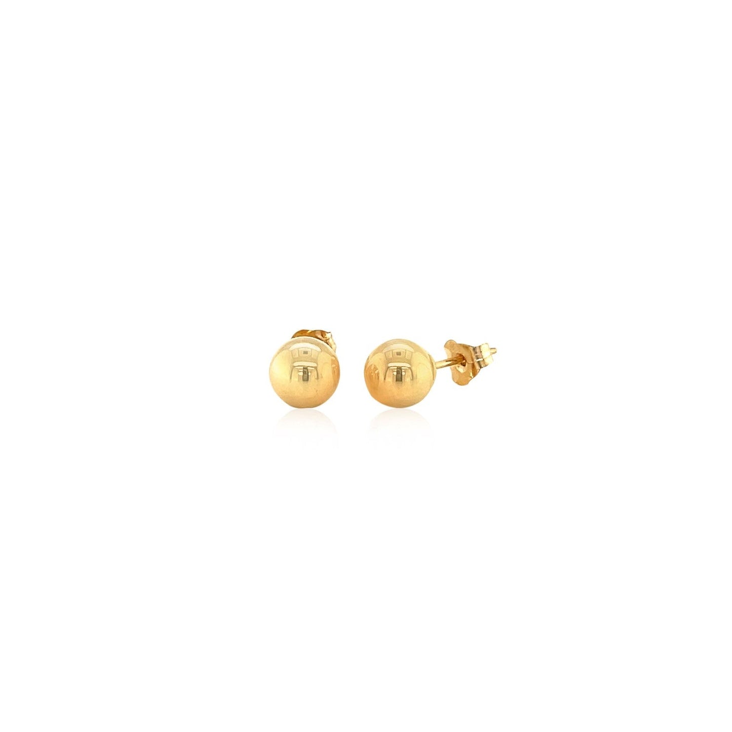 Boucles d'oreilles clous rondes en or jaune 14 carats - 6,0 mm
