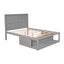Full Size Platform Bed with Drawer on the Each Side and Shelf on the End of the Bed Gray - Korvel