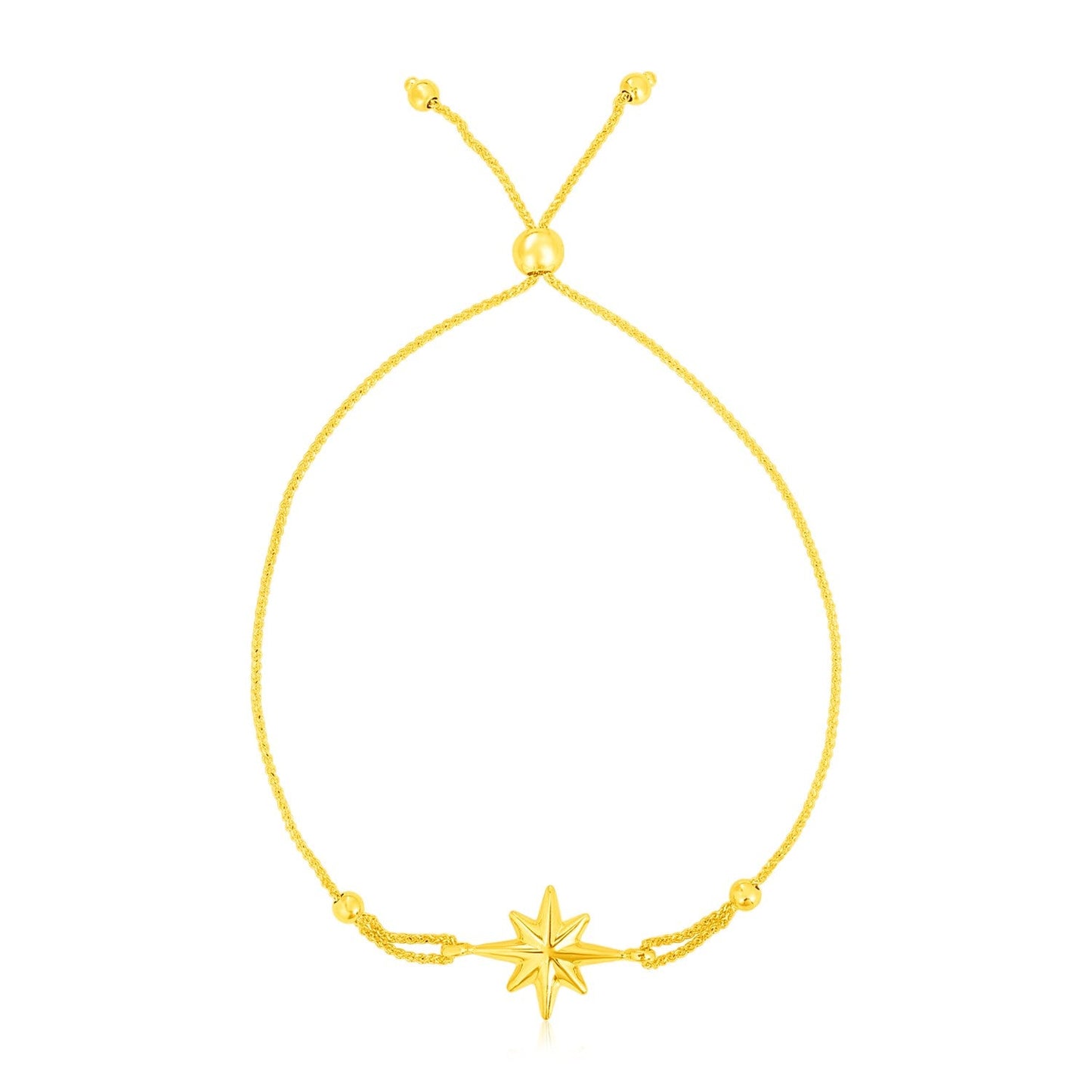 14k Yellow Gold Adjustable Star Bracelet